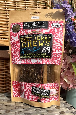 Beef Jerky Chews 100g- Green & Wilds