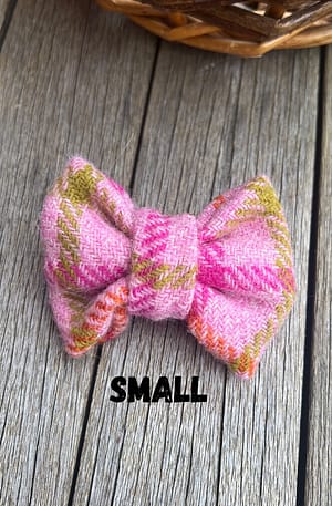 Pink Check Tweed Bow Tie