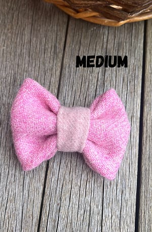Pink Tweed Bow Tie