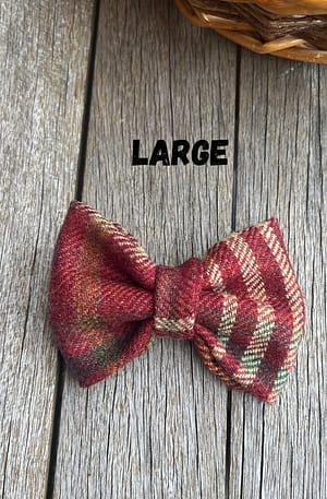 Red Check Tweed Bow Tie