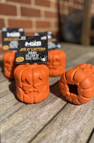 Pumpkin Durable Rubber Treat Dispenser & Enrichment Toy - Soda Pup Jack O’Lantern
