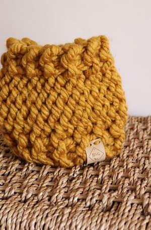 Mustard Knitted Dog Snood