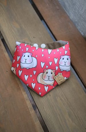Guinea Pigs in Love - Valentines Dog Bandana and option to add matching Scrunchie