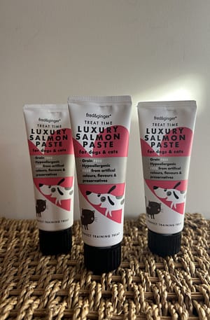 Fred & Ginger Salmon Paste for Dogs and Cats- Easy Squeeze tube- Perfect for training and enrichment