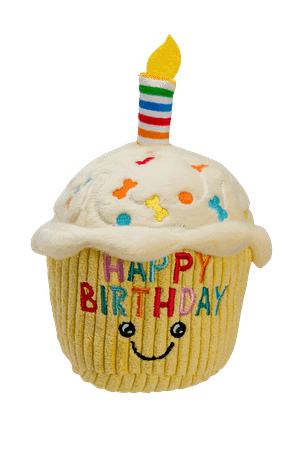 Birthday Cupcake with Candle - Plush Toy with Squeaker