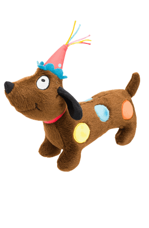 Birthday Sausage Dog - Party Animal Dachshund toy with Squeaker
