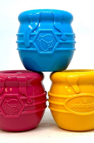 Naw Colours- Large Honey Pot Durable Rubber Treat Dispenser & Enrichment Toy - Soda Pup Copy