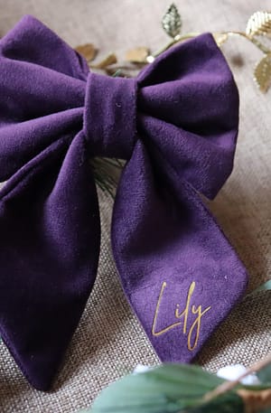 Personalised Luxury Velvet Sailor bow
