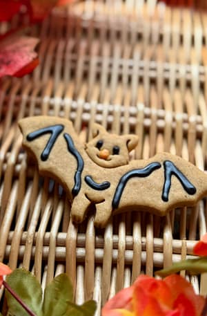 Halloween Iced Bat- Grain Free Handmade Dog Biscuits