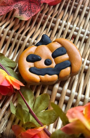 Halloween Iced Pumpkin- Grain Free Handmade Dog Biscuits