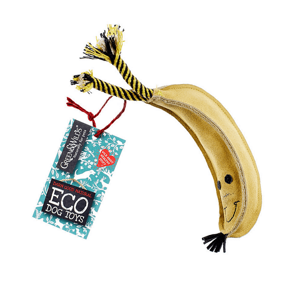 banana shaped eco dog toy