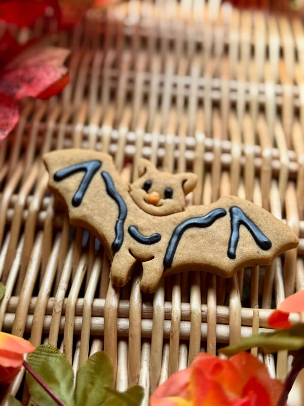 Halloween Iced Bat- Grain Free Handmade Dog Biscuits
