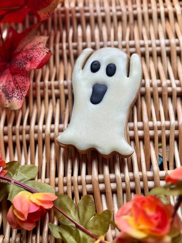 Halloween Iced Ghost- Grain Free Handmade Dog Biscuits