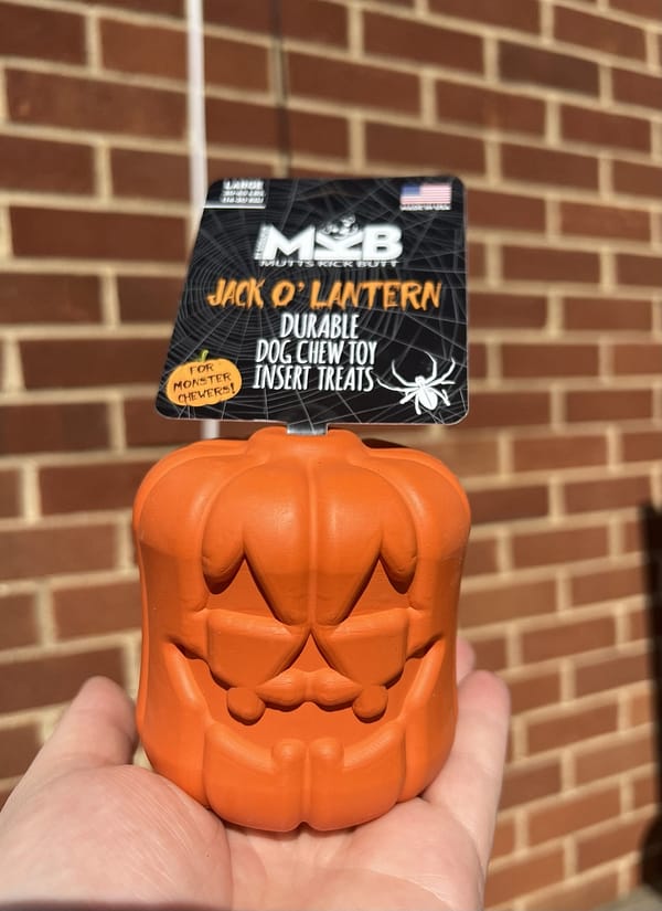Pumpkin Durable Rubber Treat Dispenser & Enrichment Toy - Soda Pup Jack O’Lantern - Image 3