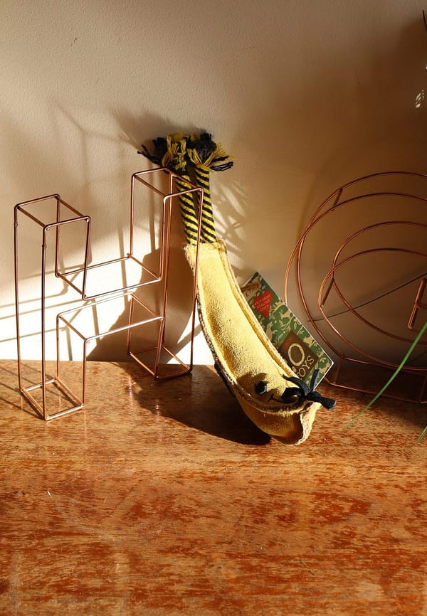 Banana shaped eco dog toy