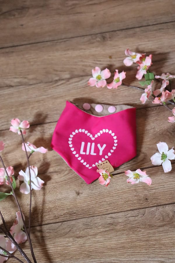 Personalised Valentines Heart Bandana - Personalise with your Dogs Name - Image 4