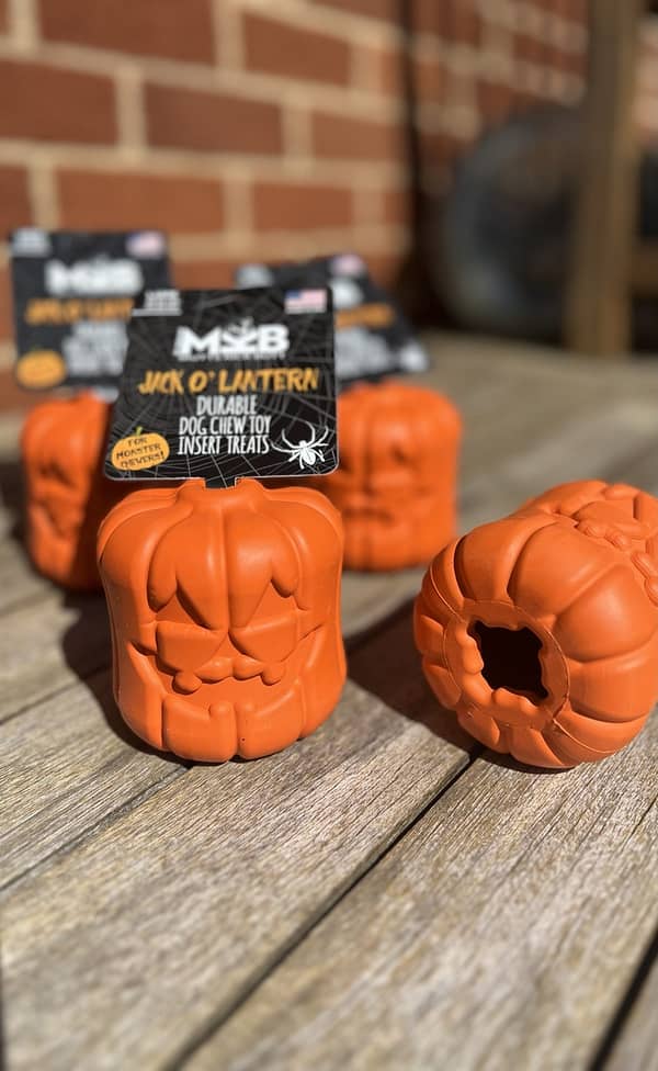 Pumpkin Durable Rubber Treat Dispenser & Enrichment Toy - Soda Pup Jack O’Lantern
